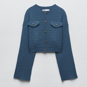 Zara crop knit cardigan size small